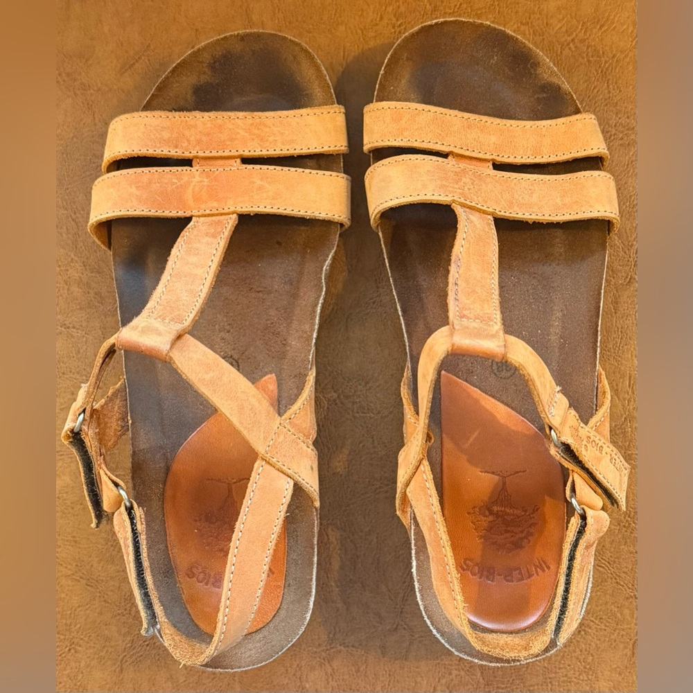 Inter-Bios Bio Leather Strappy Comfort Sandals Women EU 38 US 7–7.5 Spain - Picture 6 of 7